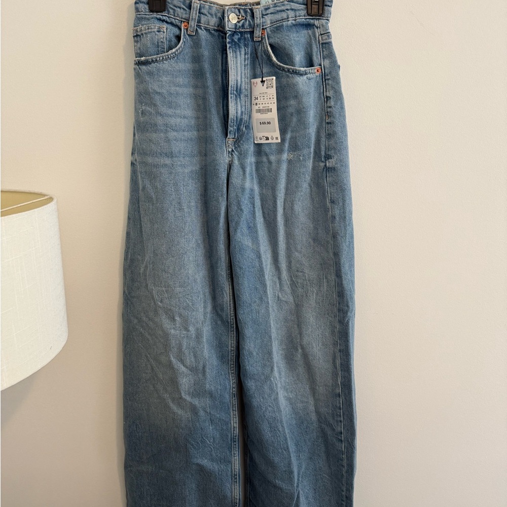 Zara Blue Flare & Wide Leg Jeans
